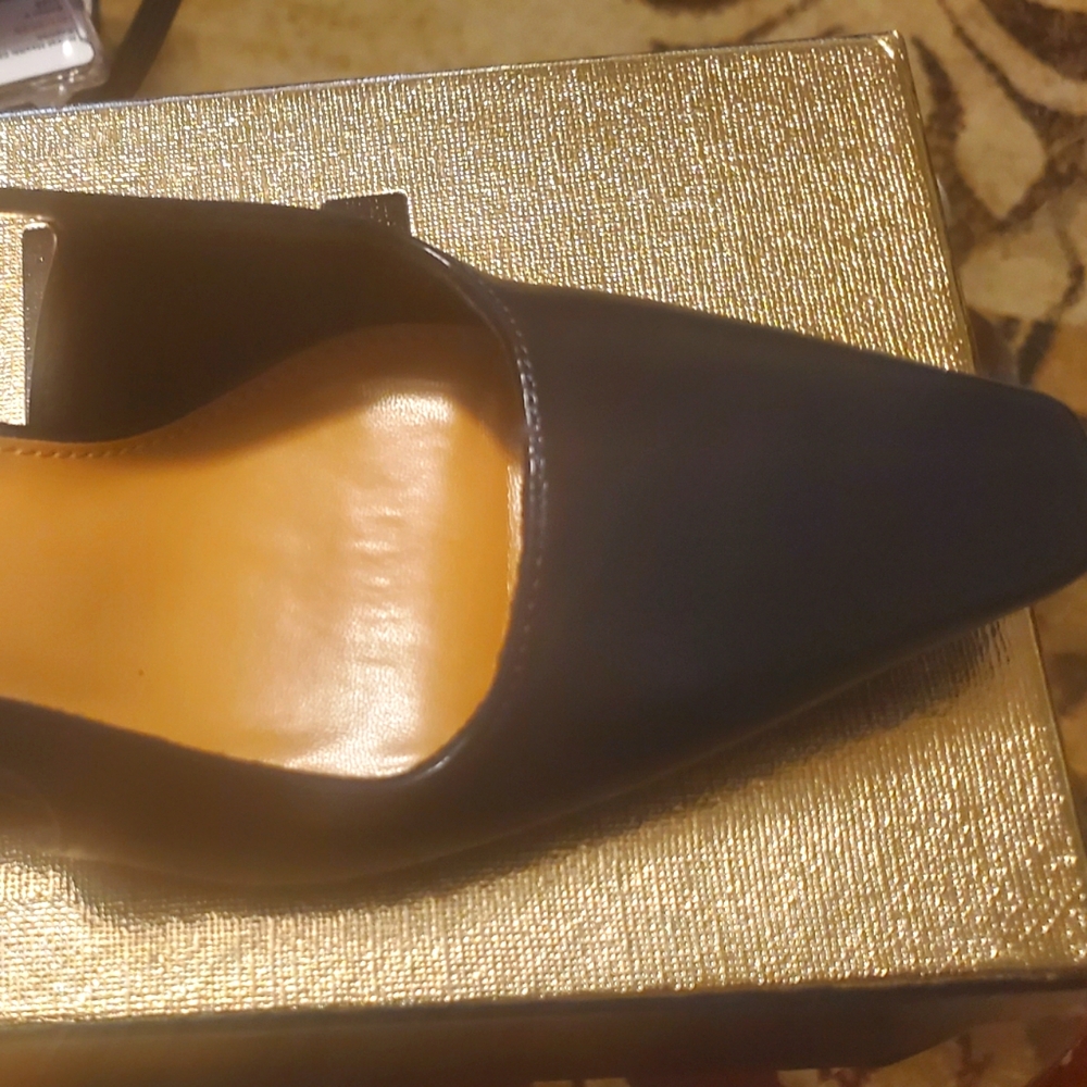 Blue and Gold Women's Sling Back Shoes